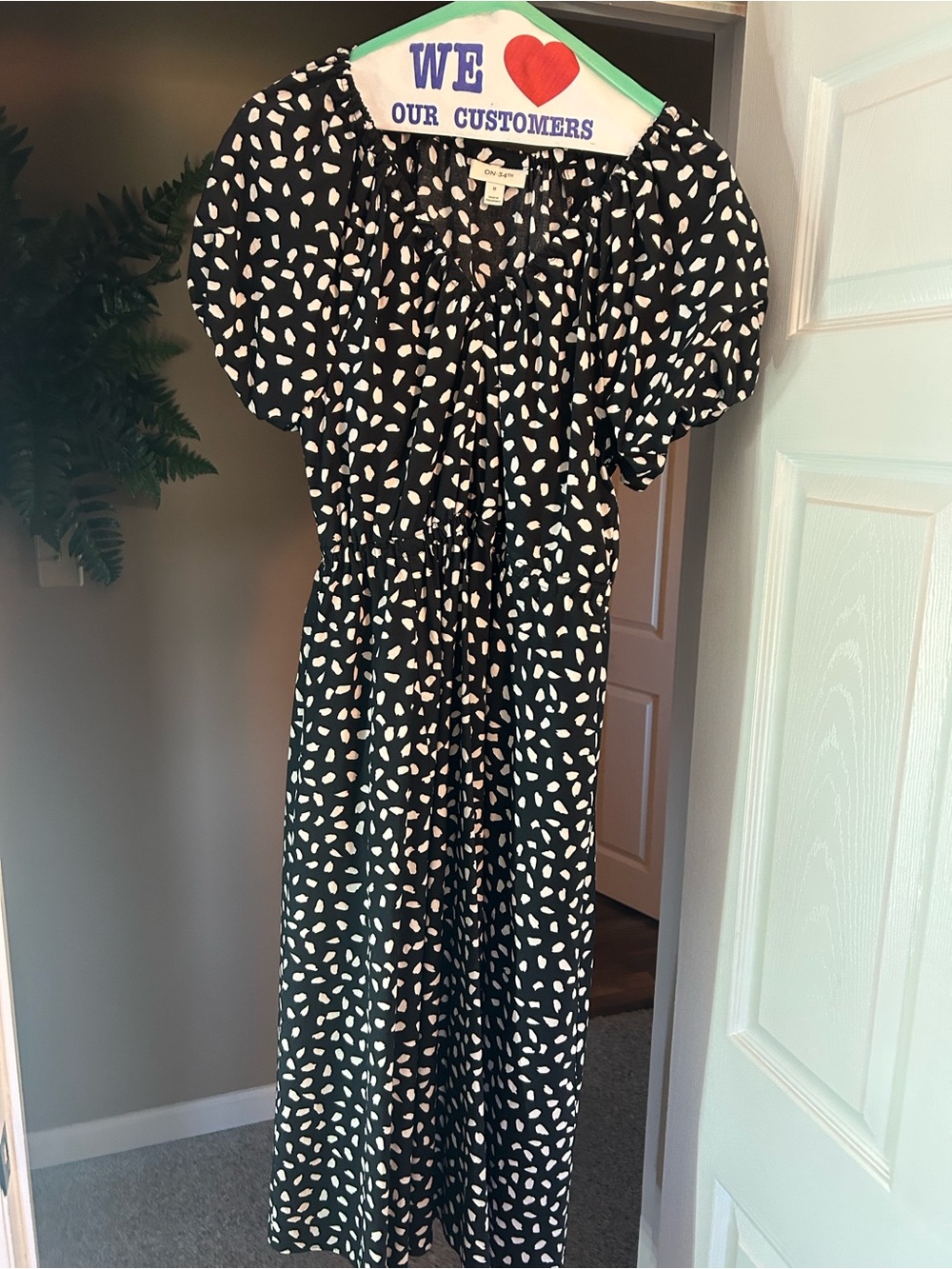 Madewell Black and White Printed Midi Dress